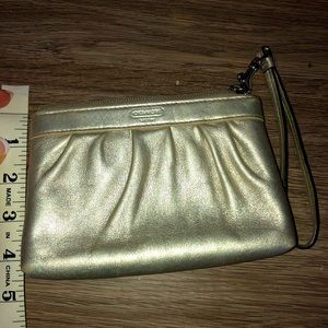 Champagne Gold Coach wristlet